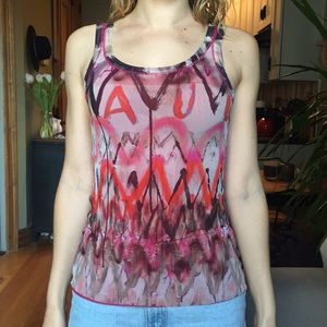 Jean Paul Gaultier hand-painted pattern tank top